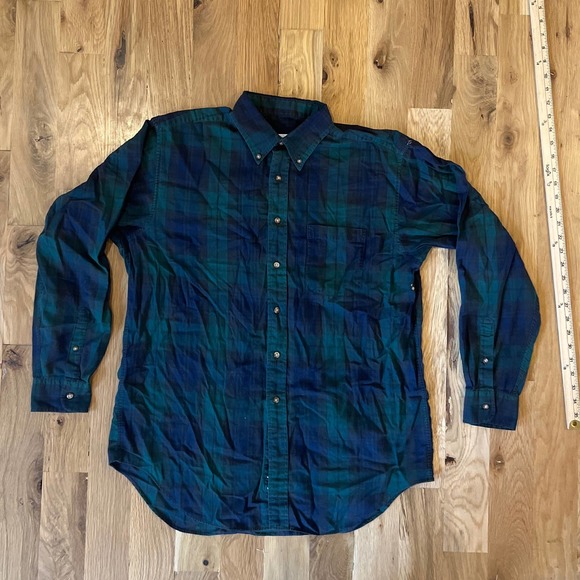 Mens Brooks Brothers 100% Cotton Plaid Long Sleeve Button-Down SZ L - Picture 1 of 5